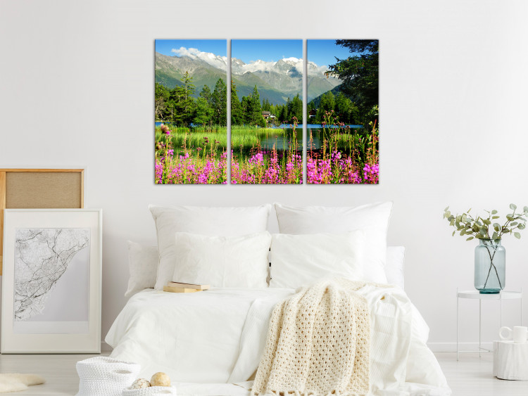Canvas Art Print Spring in the Alps (3 Parts) 126228 additionalImage 3