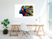 Poster Rainbow Hair - abstract and colorful silhouette of a woman on a white background 127328 additionalThumb 3