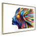 Poster Rainbow Hair - abstract and colorful silhouette of a woman on a white background 127328 additionalThumb 7
