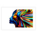 Poster Rainbow Hair - abstract and colorful silhouette of a woman on a white background 127328 additionalThumb 19