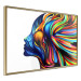 Poster Rainbow Hair - abstract and colorful silhouette of a woman on a white background 127328 additionalThumb 12