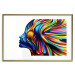 Poster Rainbow Hair - abstract and colorful silhouette of a woman on a white background 127328 additionalThumb 14