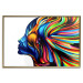 Poster Rainbow Hair - abstract and colorful silhouette of a woman on a white background 127328 additionalThumb 17