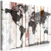 Canvas Ancient Adventure (1-part) wide - world map on wooden background 128428 additionalThumb 2