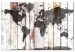 Canvas Ancient Adventure (1-part) wide - world map on wooden background 128428