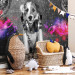 Photo Wallpaper Dog DJ - a playful abstraction in shades of grey with a music motif 129028 additionalThumb 5