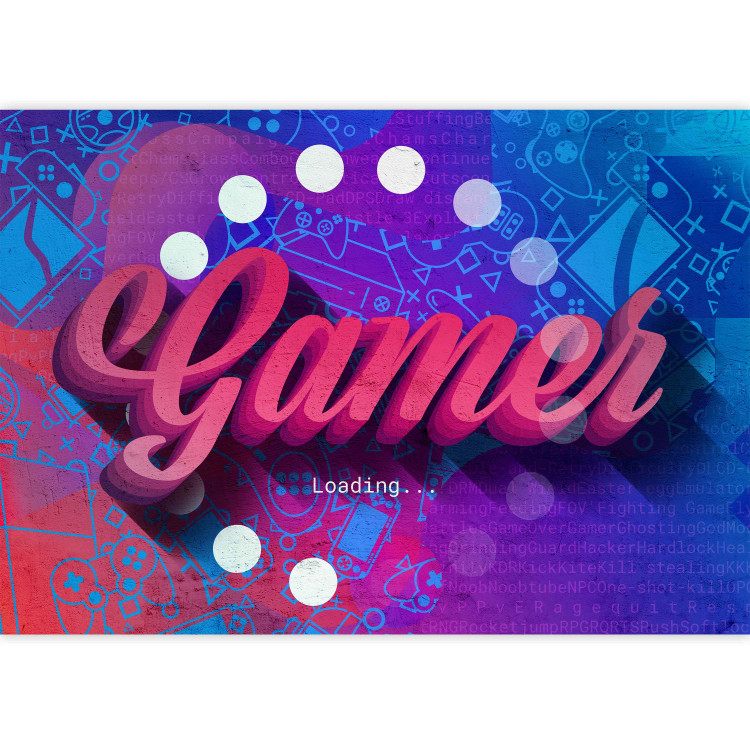 Photo Wallpaper Hobby - modern English lettering on a colourful background with a game motif 130428 additionalImage 3
