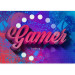 Photo Wallpaper Hobby - modern English lettering on a colourful background with a game motif 130428 additionalThumb 3