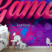 Photo Wallpaper Hobby - modern English lettering on a colourful background with a game motif 130428 additionalThumb 4