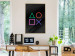 Poster Four Sides of Conflict - colorful geometric figures on a black background 130528 additionalThumb 5