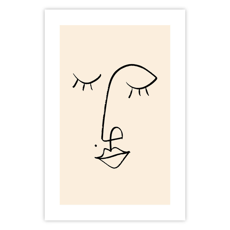 Poster Playful Beauty Mark - line art of a face on a light abstract background 130828 additionalImage 19