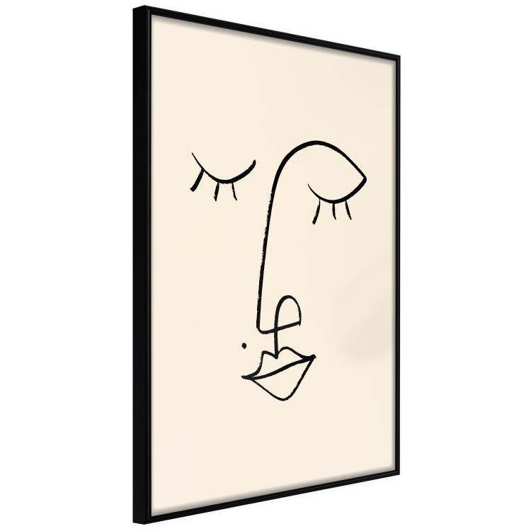 Poster Playful Beauty Mark - line art of a face on a light abstract background 130828 additionalImage 11
