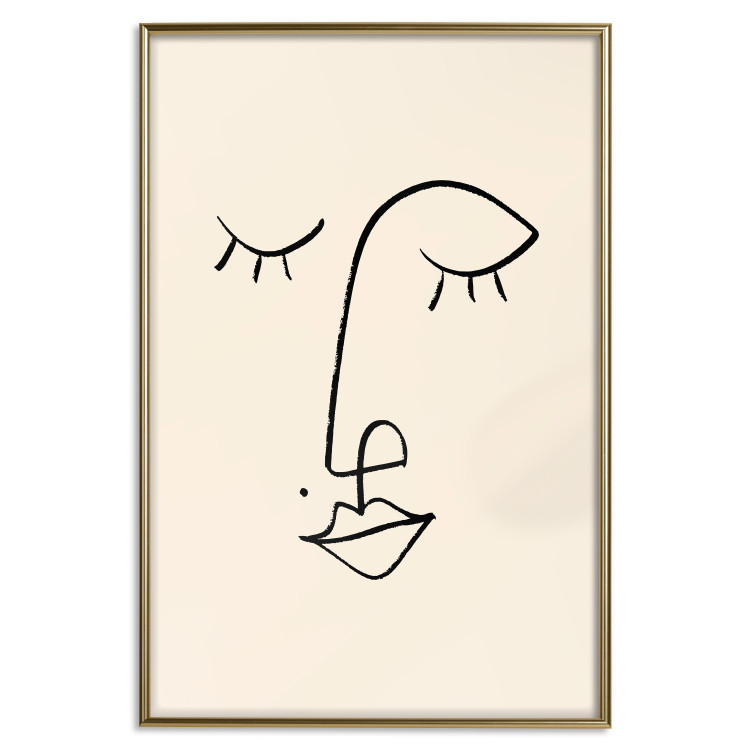 Poster Playful Beauty Mark - line art of a face on a light abstract background 130828 additionalImage 17