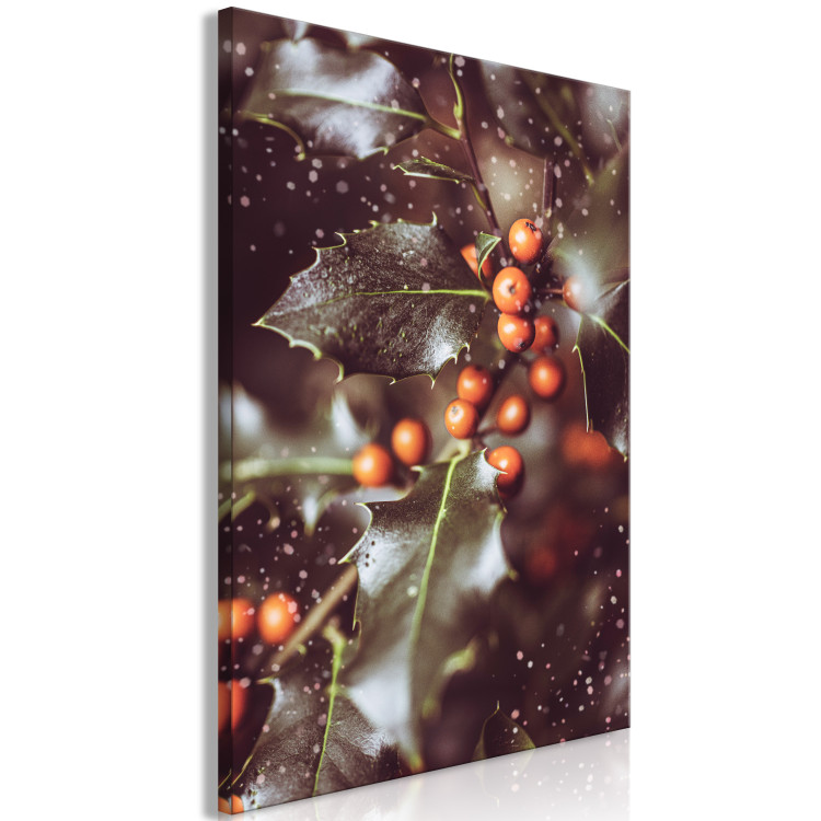 Canvas Print Magic holly - winter photography with floral motif 132128 additionalImage 2