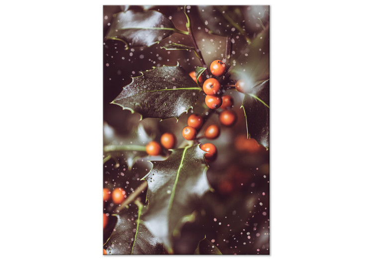 Canvas Print Magic holly - winter photography with floral motif 132128
