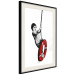 Wall Poster Banksy: Boy on a Swing - black and white boy on a swing with a wheel 132428 additionalThumb 3