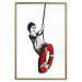 Wall Poster Banksy: Boy on a Swing - black and white boy on a swing with a wheel 132428 additionalThumb 20