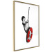 Wall Poster Banksy: Boy on a Swing - black and white boy on a swing with a wheel 132428 additionalThumb 8