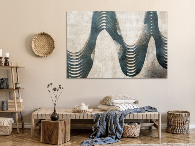 Canvas Print Valley of Events (1-piece) Wide - abstract blue waves 135328 additionalImage 3