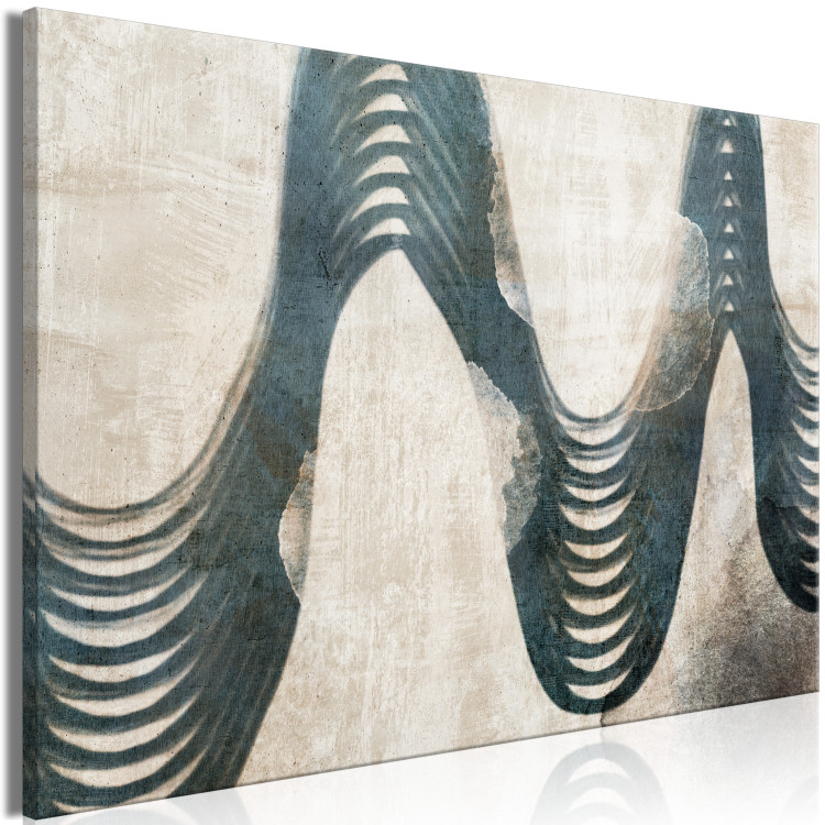 Canvas Print Valley of Events (1-piece) Wide - abstract blue waves 135328 additionalImage 2