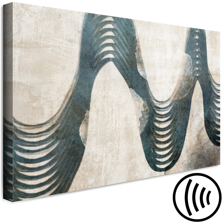 Canvas Print Valley of Events (1-piece) Wide - abstract blue waves 135328 additionalImage 6