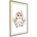 Poster Sabina the Owl - plant composition of light flowers and an owl on a white background 135728 additionalThumb 14
