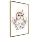 Poster Sabina the Owl - plant composition of light flowers and an owl on a white background 135728 additionalThumb 12