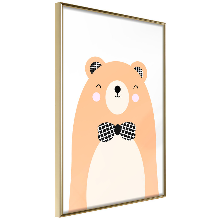 Poster Bear in a Bowtie - colorful funny bear on a white contrasting background 138128 additionalImage 8