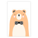 Poster Bear in a Bowtie - colorful funny bear on a white contrasting background 138128