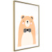 Poster Bear in a Bowtie - colorful funny bear on a white contrasting background 138128 additionalThumb 2