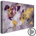 Canvas Print Golden Continents (1-piece) Wide - abstraction with a world map 138628 additionalThumb 5