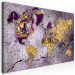 Canvas Print Golden Continents (1-piece) Wide - abstraction with a world map 138628 additionalThumb 2