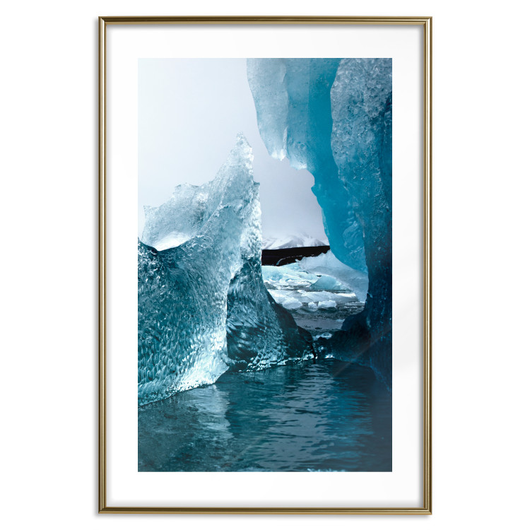 Wall Poster Icy Abstraction - water amidst glaciers against a winter landscape 138728 additionalImage 20