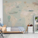 Wall Mural Children's map - fabulous planes and animals on a background of a map of the continents 143428 additionalThumb 6