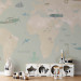 Wall Mural Children's map - fabulous planes and animals on a background of a map of the continents 143428 additionalThumb 4