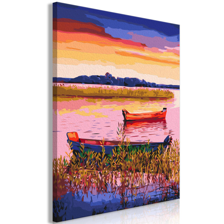 Paint by number Magic Lake - Rushes, Floating Boats and Colorful Sky 144528 additionalImage 5