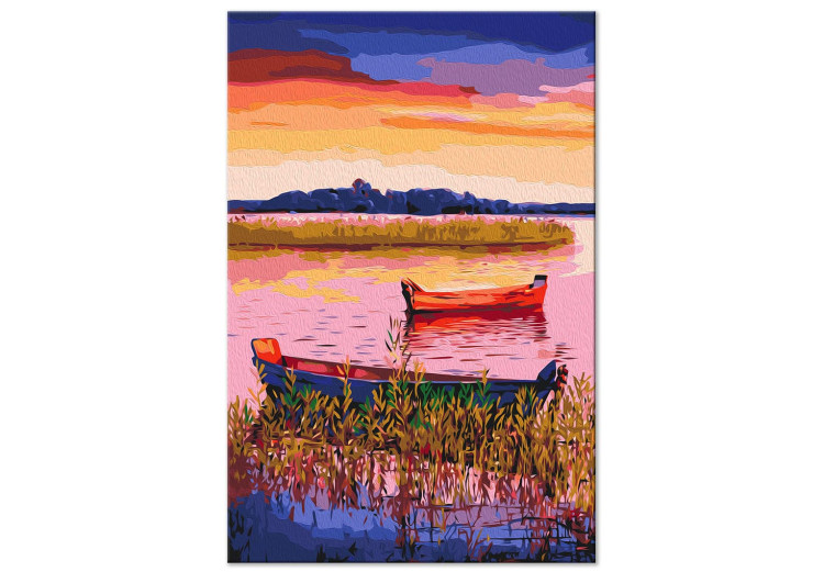 Paint by number Magic Lake - Rushes, Floating Boats and Colorful Sky 144528 additionalImage 3
