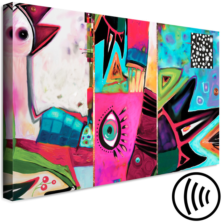 Canvas Cheerful Bird (1-piece) - colorful abstraction in unusual shapes 144728 additionalImage 6