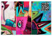 Canvas Cheerful Bird (1-piece) - colorful abstraction in unusual shapes 144728