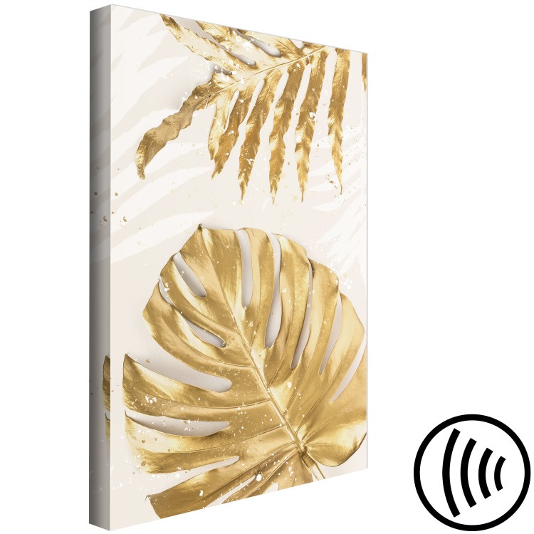 Canvas Print Golden Leaves With a Monstera - Elegant Plants With a Festive Atmosphere 148428 additionalImage 6