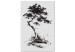 Canvas Art Print Japanese Pine - Oriental Motif Painted With Black Ink 149828