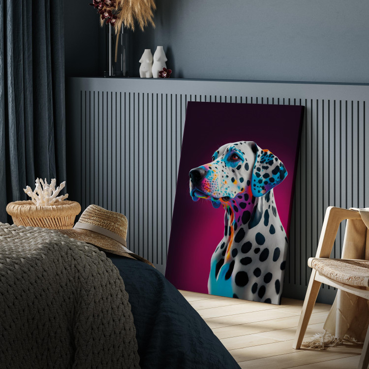 Canvas Print AI Dalmatian Dog - Spotted Animal in a Pink Room - Vertical 150228 additionalImage 5