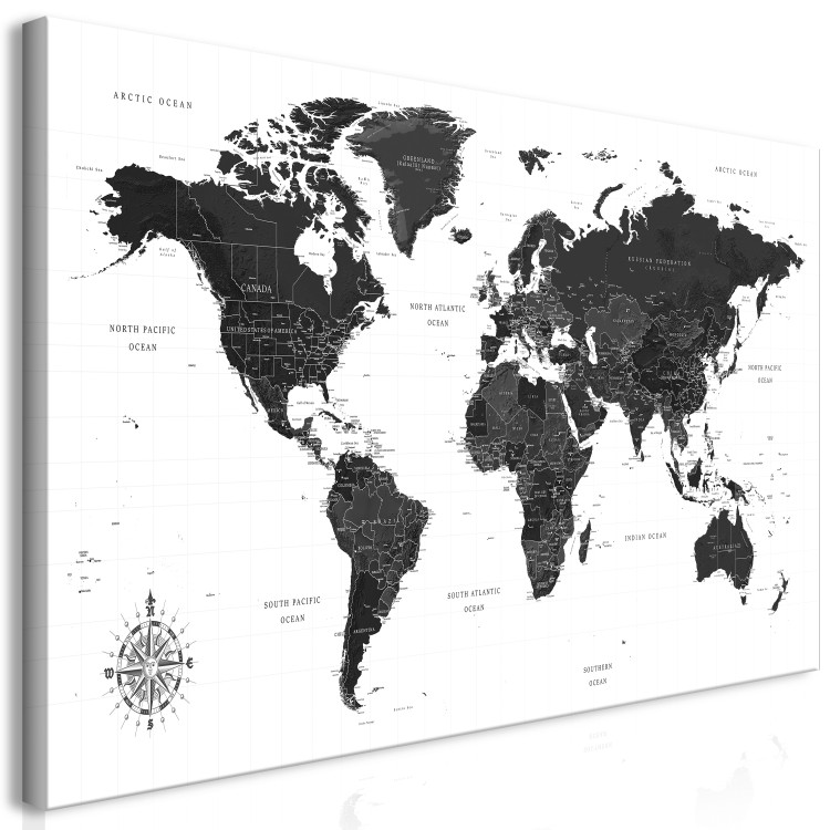 Large canvas print Black and White Map II [Large Format] 150628 additionalImage 3
