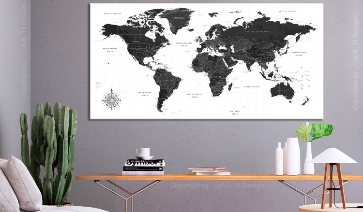 Large canvas print Black and White Map II [Large Format] 150628 additionalImage 6