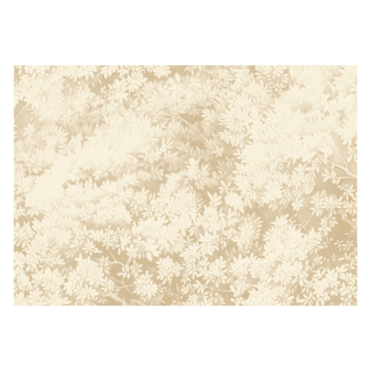 Wall Mural Leaf Texture - Delicate Drawing In Retro Style and Sepia Colors 159928 additionalImage 1