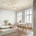Wall Mural Leaf Texture - Delicate Drawing In Retro Style and Sepia Colors 159928