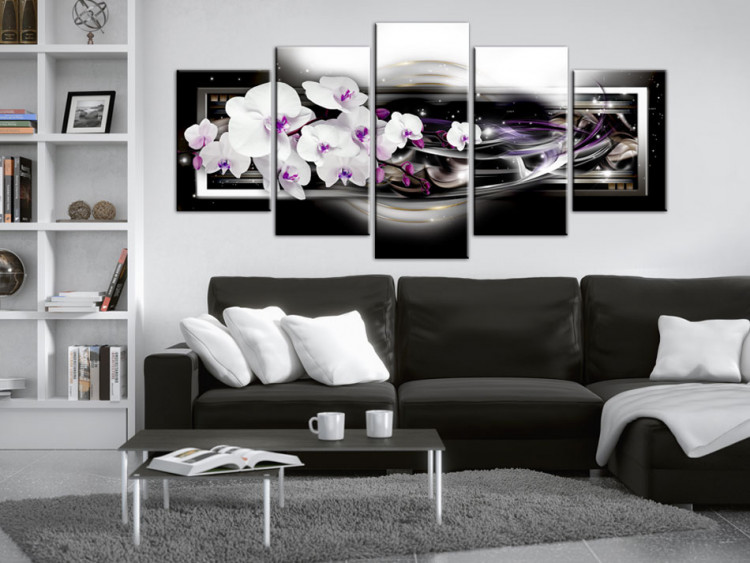 Canvas Orchids on a black background 50028 additionalImage 3
