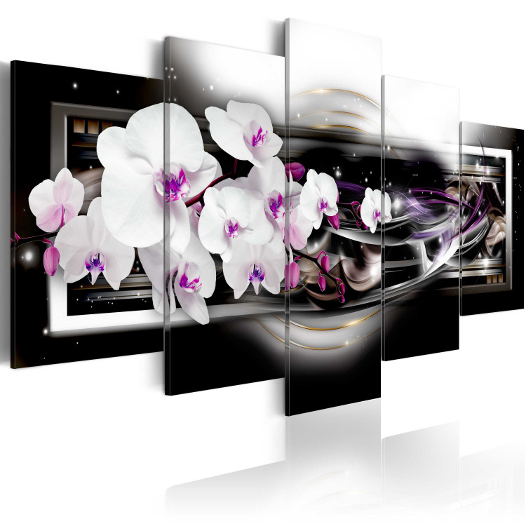 Canvas Orchids on a black background 50028 additionalImage 2