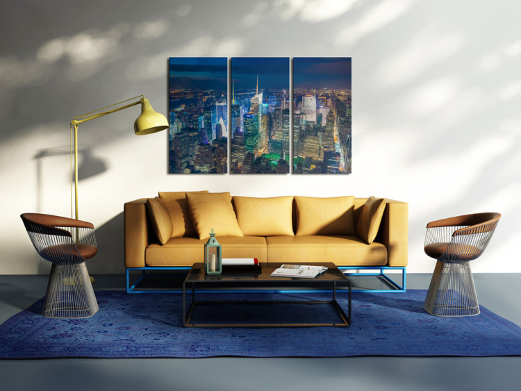 Canvas Print New York at night - aerial panorama of the American city 58328 additionalImage 3