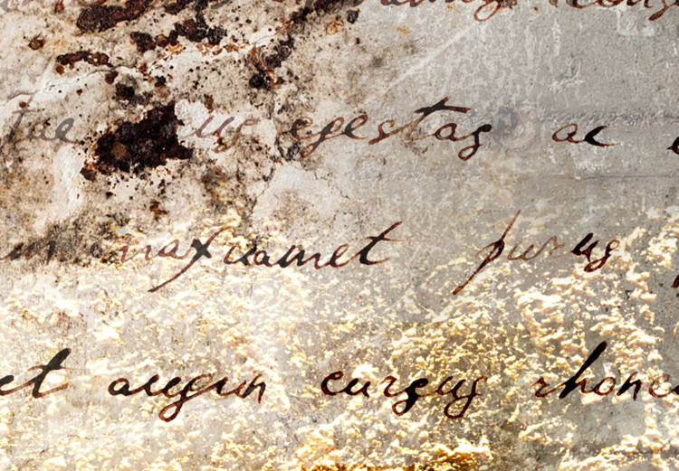 Canvas Golden Dandelion (5-piece) - Composition with Inscriptions on Concrete 98628 additionalImage 4